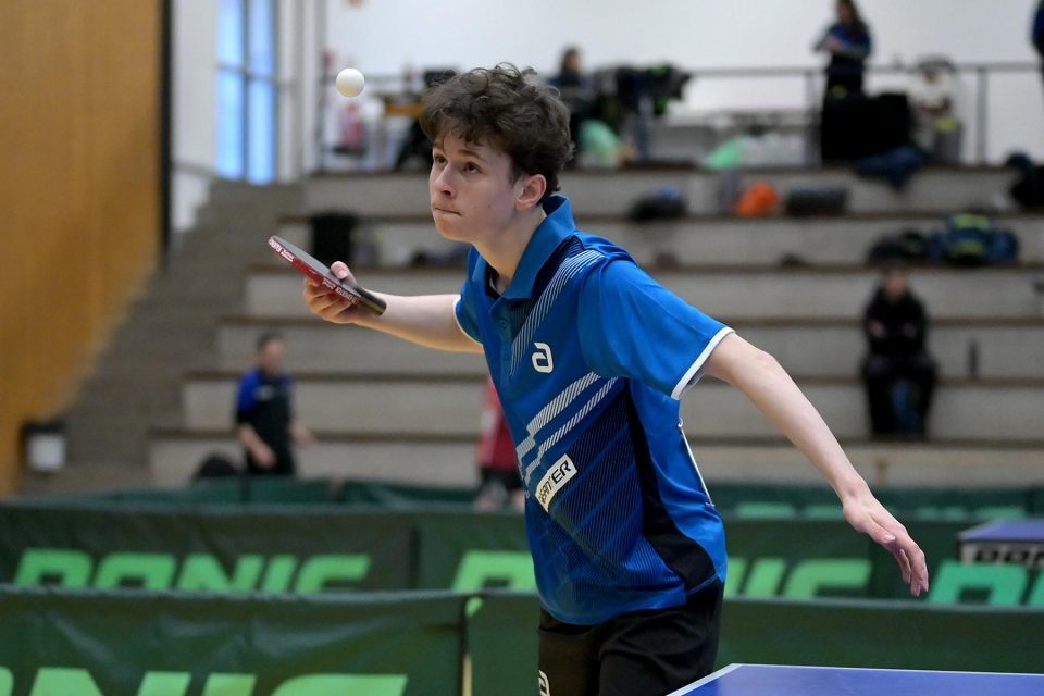 DTTB TOP 12 Jugend 15 und Jugend 19 
am 12.02.2023 in der Kreissporthalle Neudorf in Neudorf

Foto: Jörg Fuhrmann